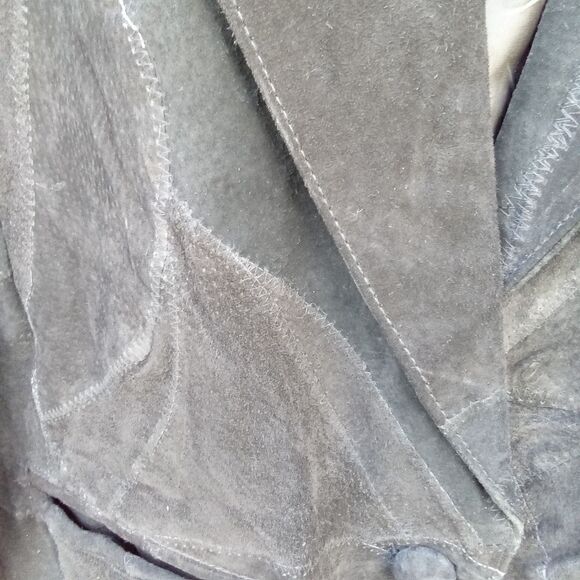 Henig Furs Suede Patch Blazer / Jacket Black Size L Fully Lined NWT - Picture 4 of 10